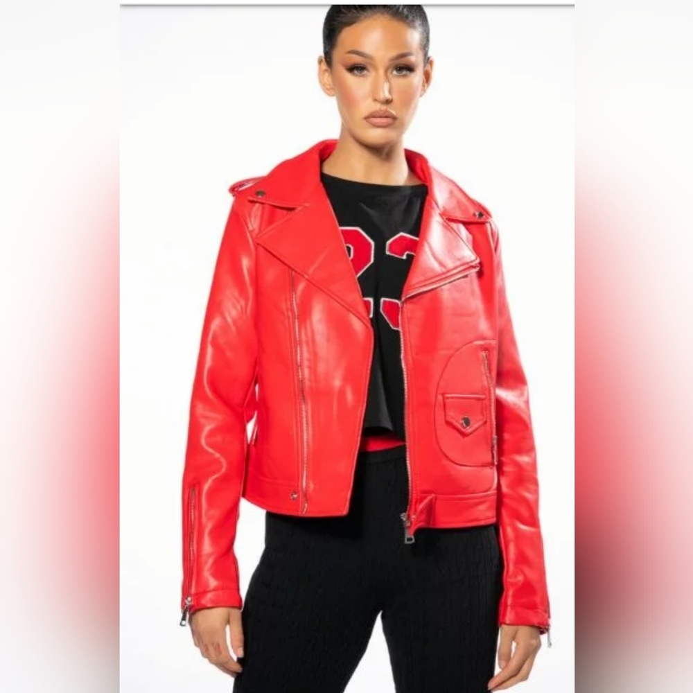 Akira Red Moto Jacket